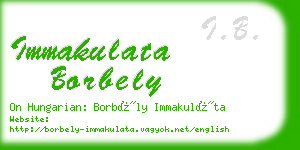 immakulata borbely business card